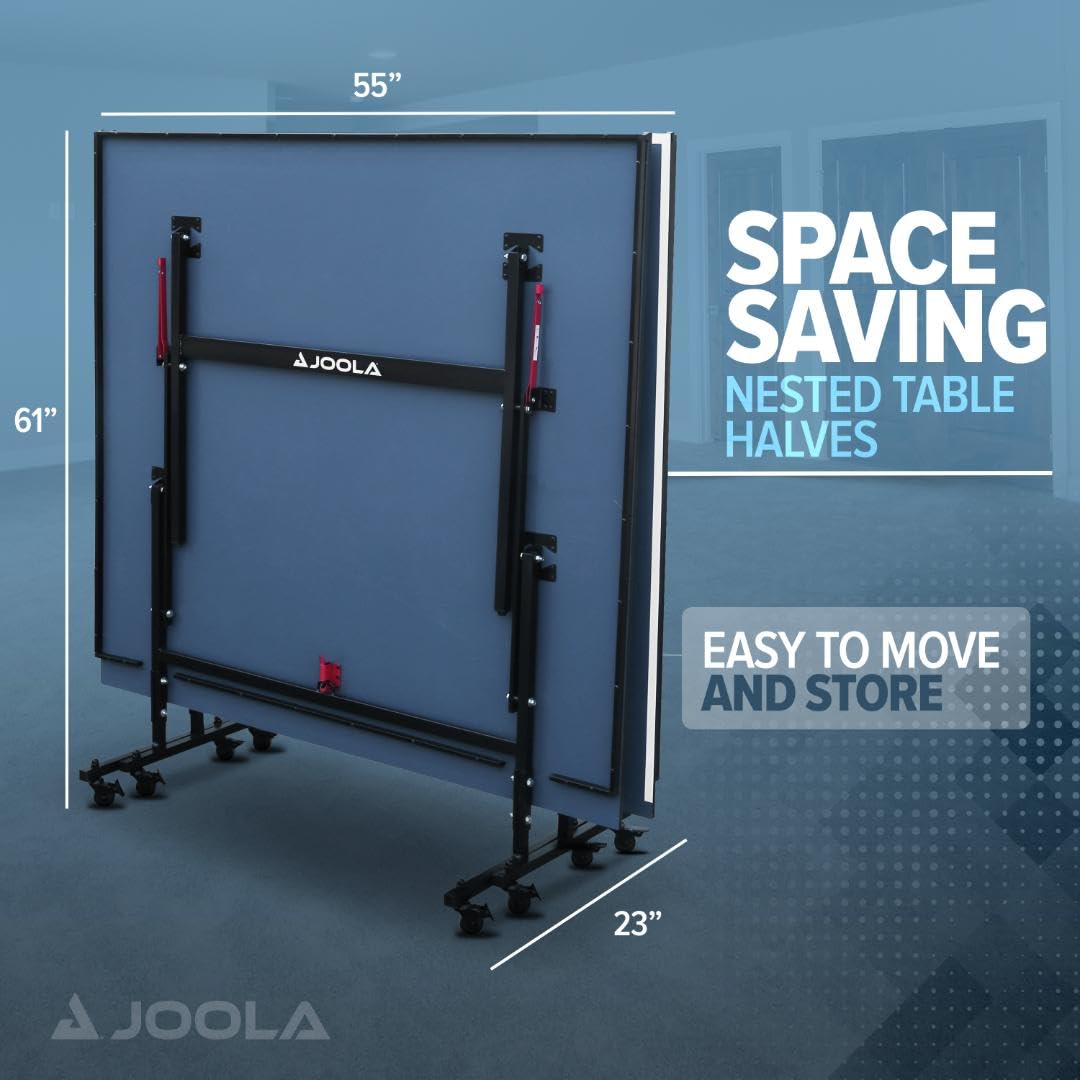 JOOLA Inside Professional MDF Indoor Ping Pong Table with Quick Clamp Table Tennis Net and Post Set - 10 Minute Easy Assembly - Tournament Quality - Foldable with Single Player Playback Mode - Image 3