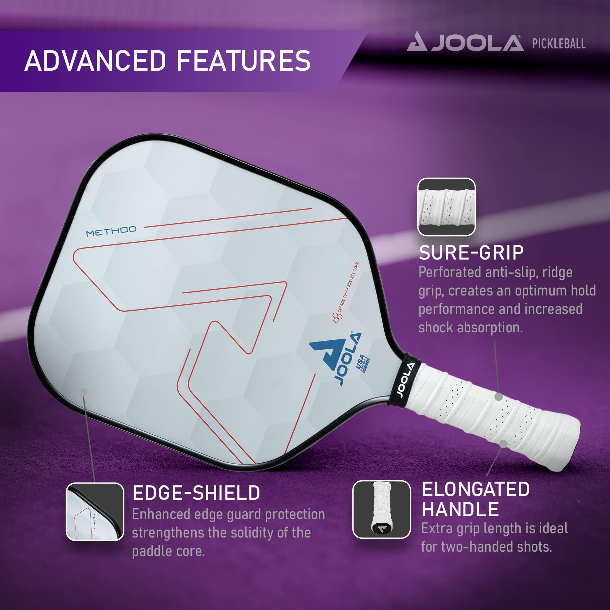 JOOLA Pickleball Paddles – Textured Carbon Grip Surface for Spin, Control & Power – Select Hyperion, Vision or Radius Shapes – Lightweight, Durable Rackets – Polypropylene Core – USAP Approved - Image 3
