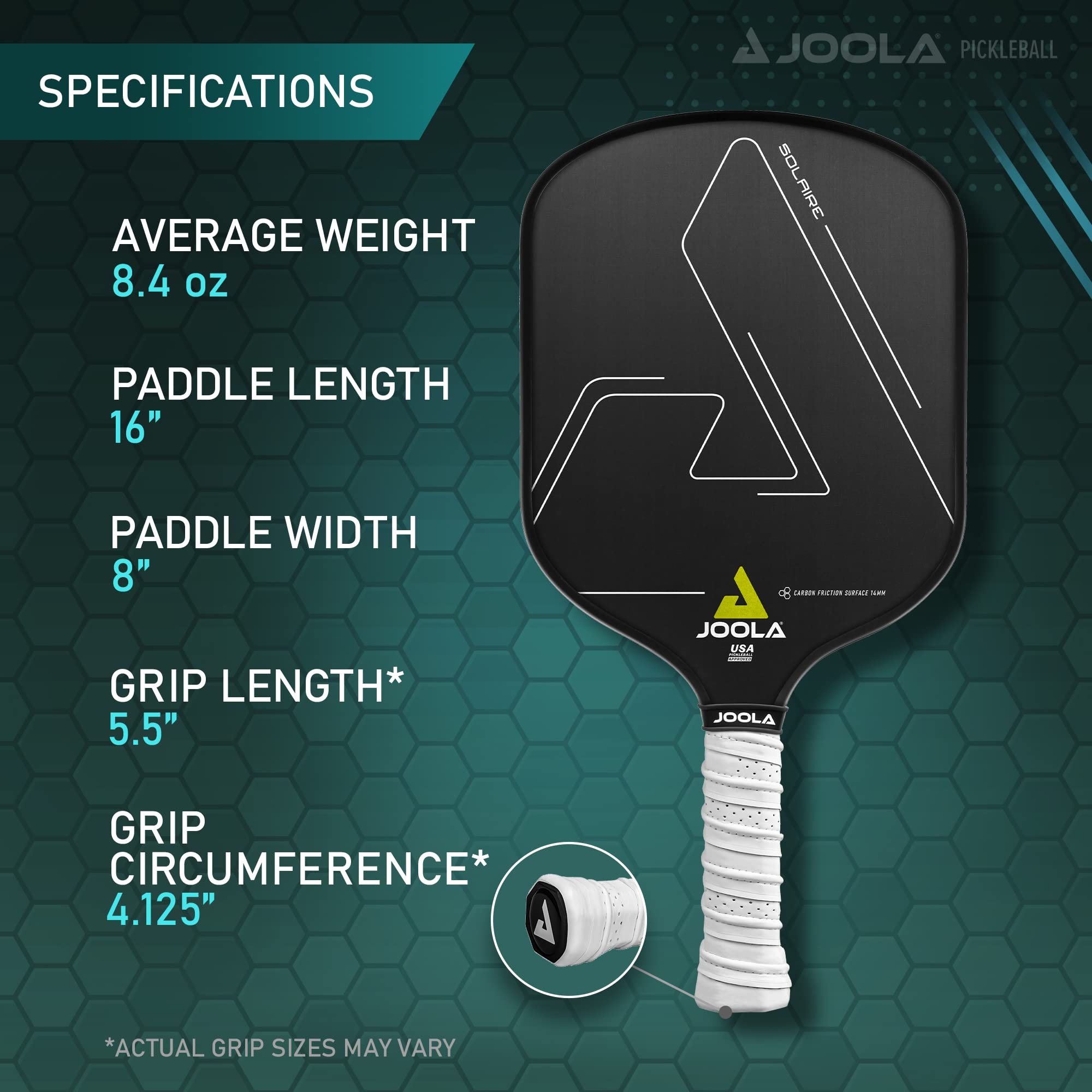 JOOLA Professional Pickleball Paddles – Raw Carbon Fiber Surface – Built for Spin, Speed & Control – Hyperion, Solaire, Perseus & Scorpeus – Swift & Standard Models – USAP Approved – Tournament-Level - Image 5