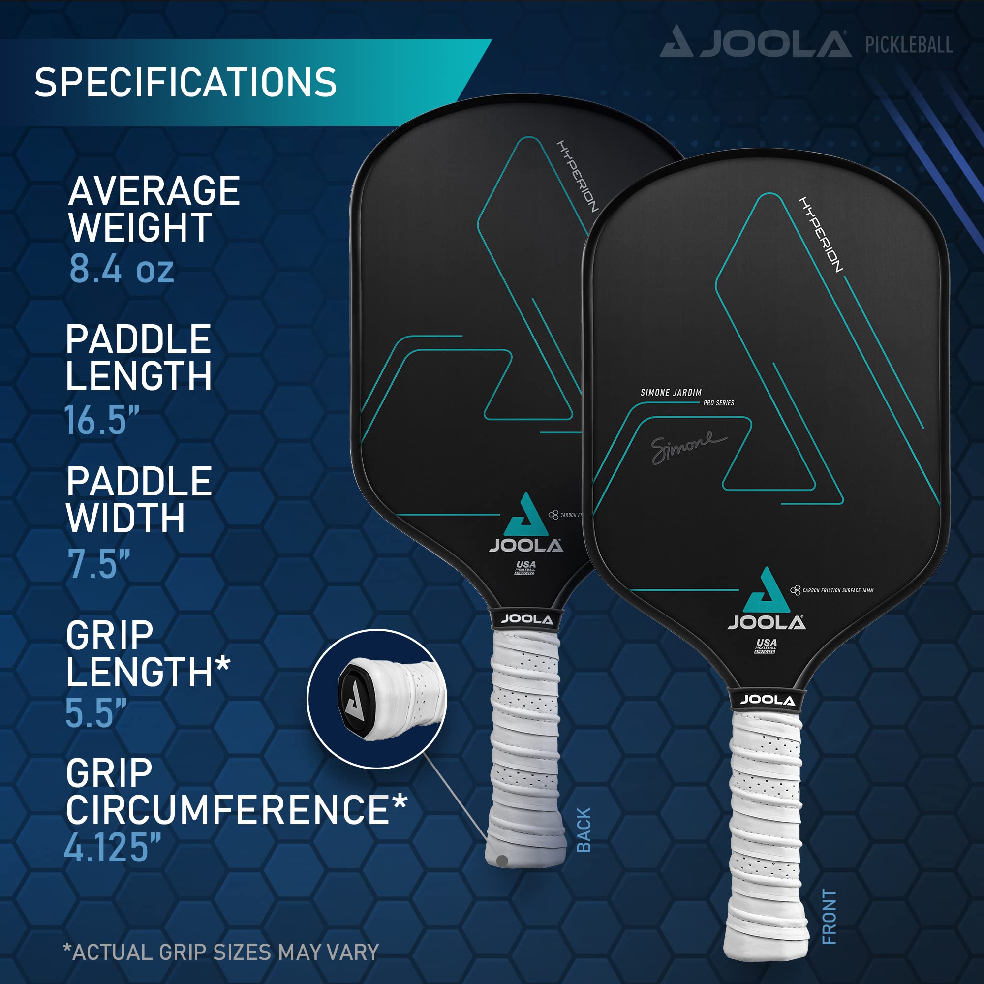 JOOLA Professional Pickleball Paddles – Raw Carbon Fiber Surface – Built for Spin, Speed & Control – Hyperion, Solaire, Perseus & Scorpeus – Swift & Standard Models – USAP Approved – Tournament-Level - Image 5
