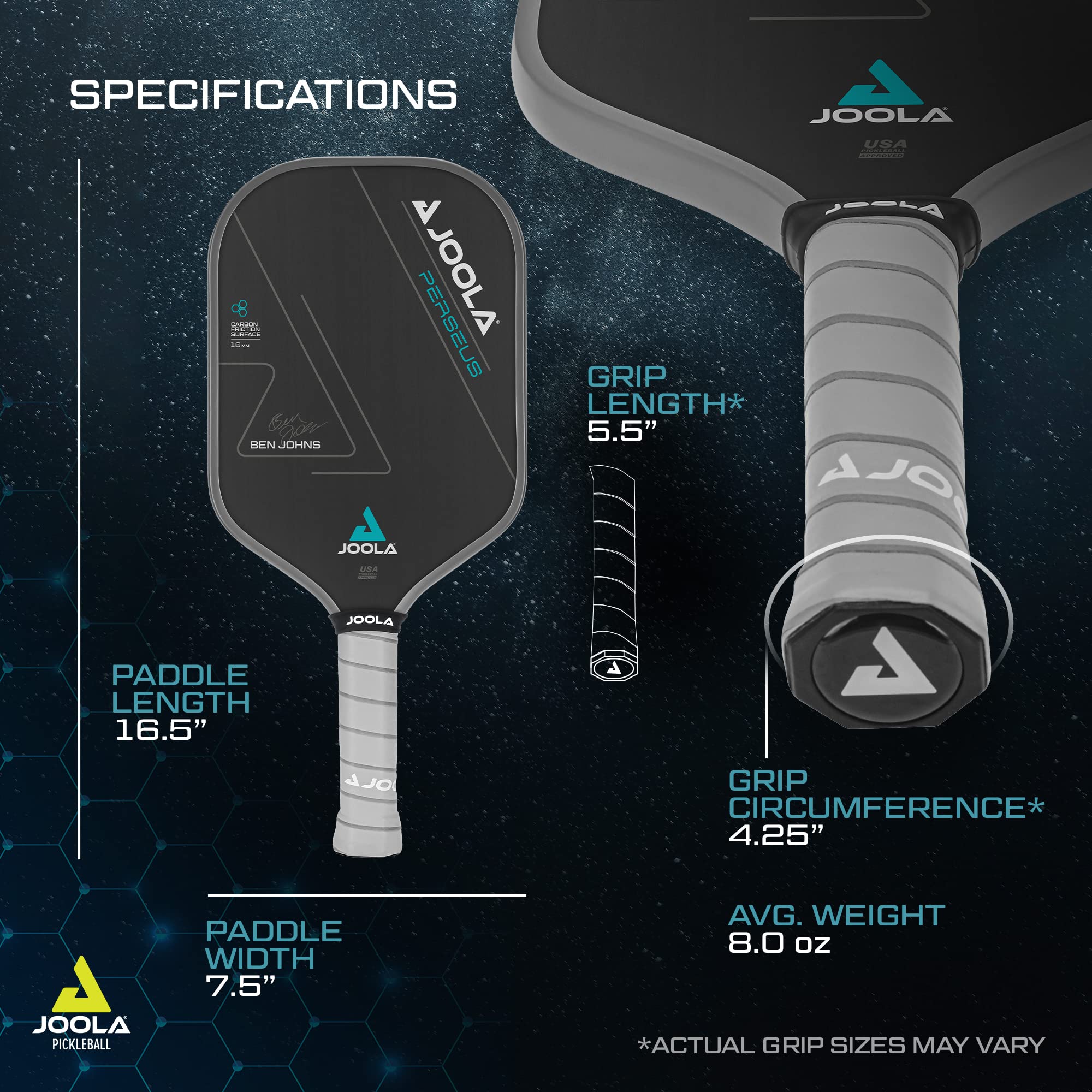 JOOLA Professional Pickleball Paddles – Raw Carbon Fiber Surface – Built for Spin, Speed & Control – Hyperion, Solaire, Perseus & Scorpeus – Swift & Standard Models – USAP Approved – Tournament-Level - Image 6