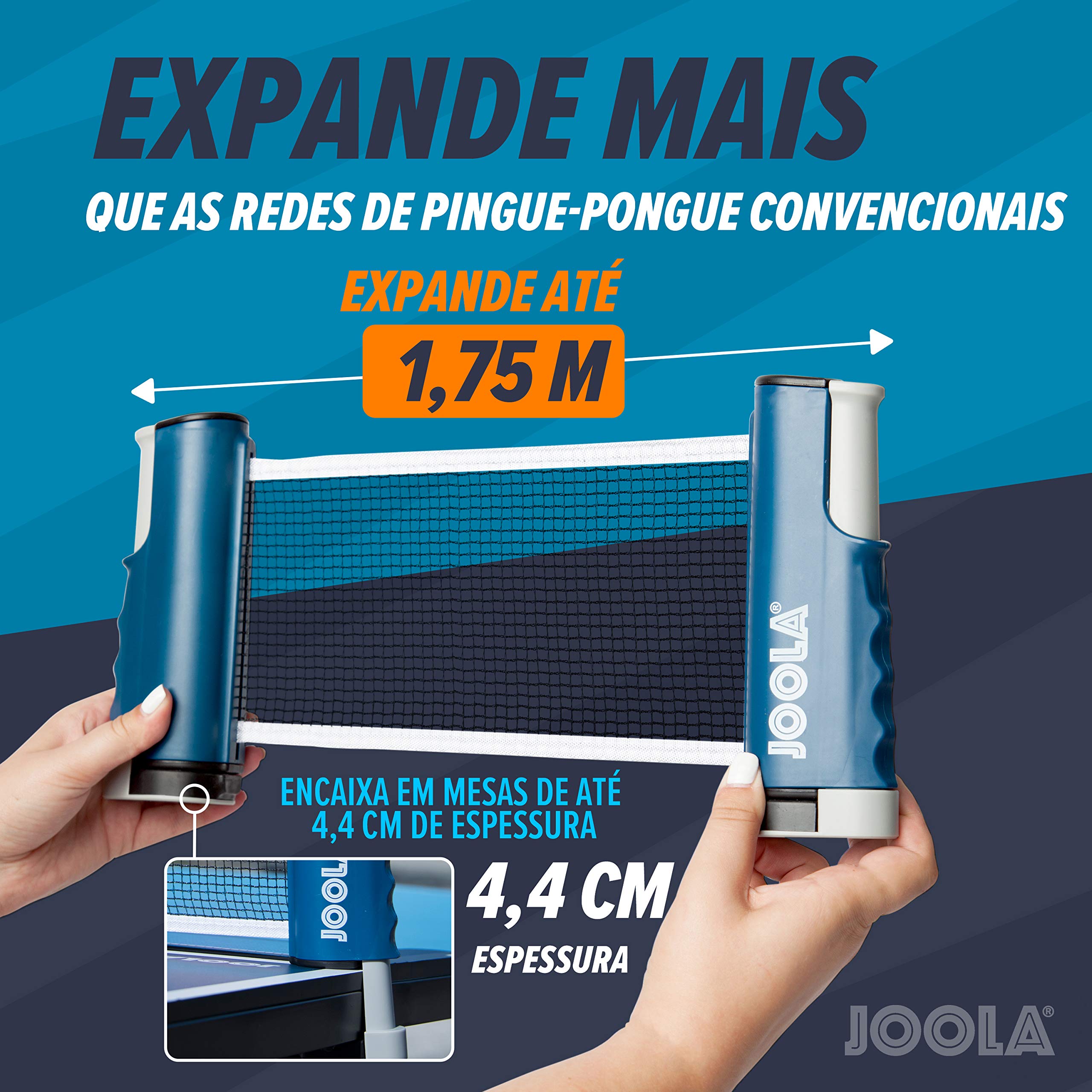 JOOLA Retractable Ping Pong Net for Any Table - Portable Table Tennis Net and Post Set Stretches 5.75' & Clamps Up to 2" Thick - Optional Racket and Ball Set, Games for Family - Image 3