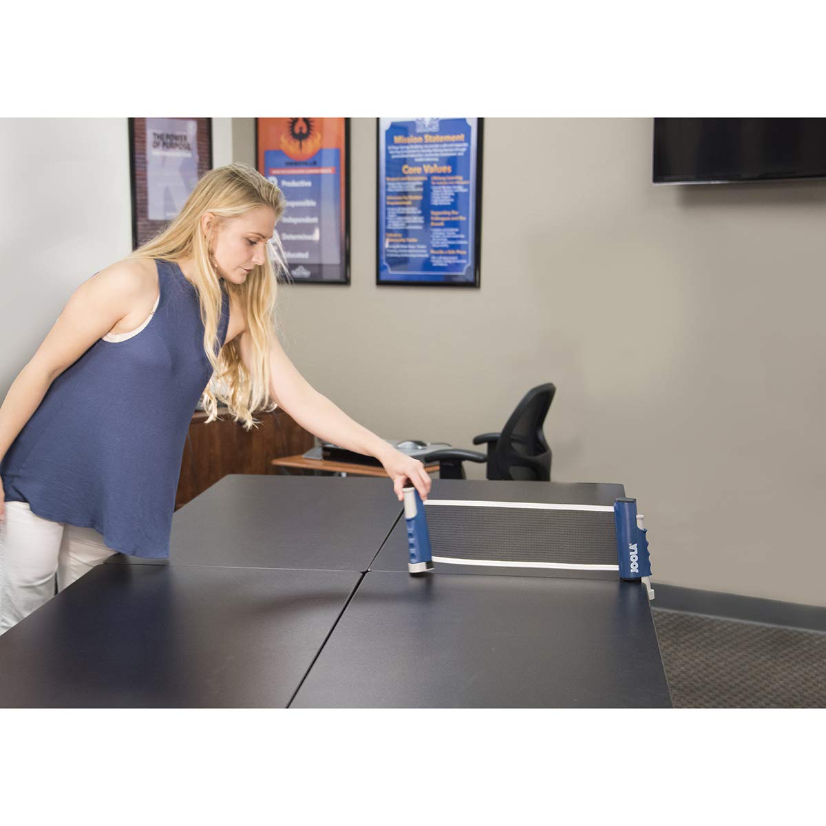 JOOLA Retractable Ping Pong Net for Any Table - Portable Table Tennis Net and Post Set Stretches 5.75' & Clamps Up to 2" Thick - Optional Racket and Ball Set, Games for Family - Image 4